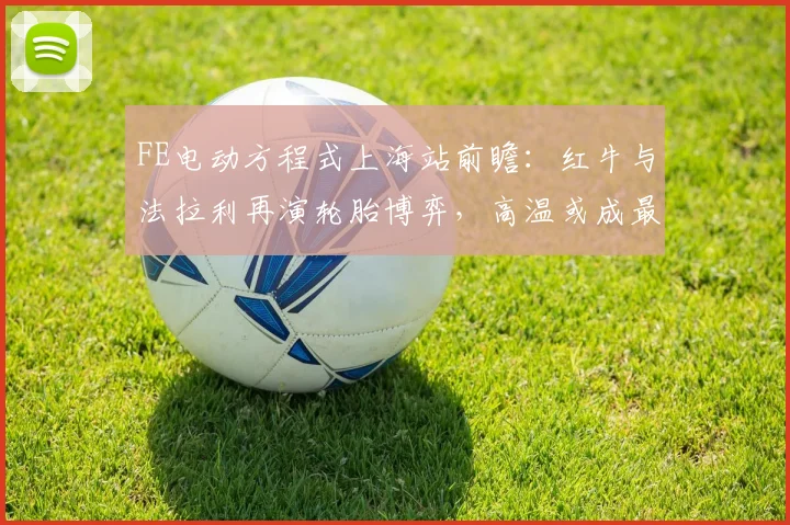 FE电动方程式上海站前瞻：红牛与法拉利再演轮胎博弈，高温或成最大变数